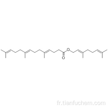 Acide 4,8,12-tétradécatriénoïque, 5,9,13-triméthyl -, (57192370,2E) -3,7-diméthyl-2,6-octadién-1-yl ester, (57192371,4E, 8E) - CAS 51 -77-4